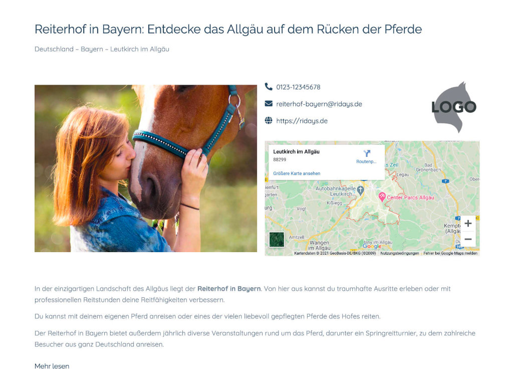 Beispiel eines Premium-Profils auf RIDAYS.de
